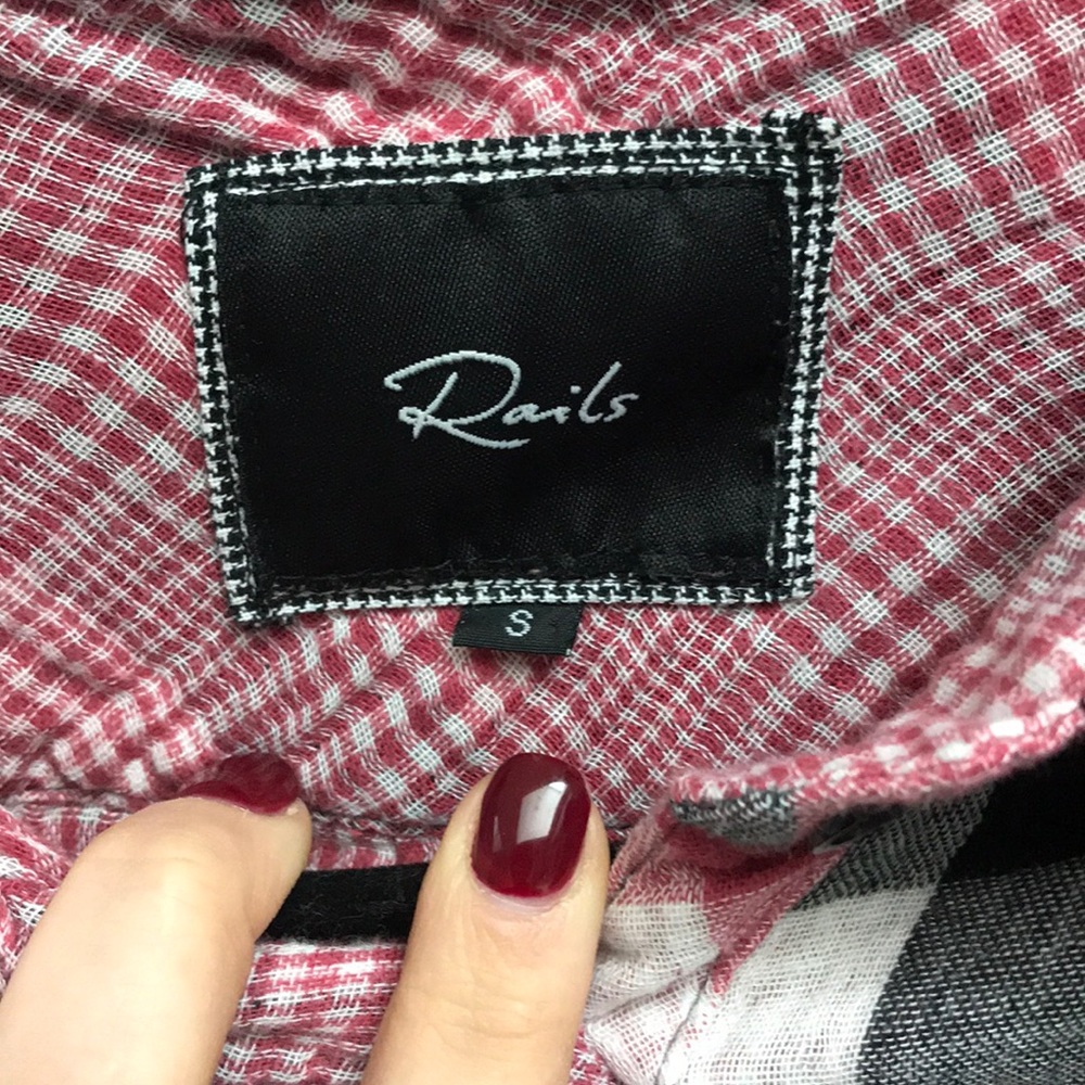 Rails Dana Plaid Button Down Red White Small $168 - image 5